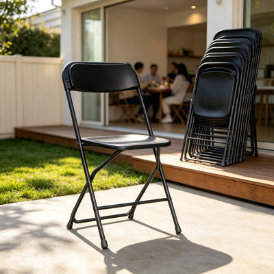 Chaises pliantes en plastique légères de 350 lb, portatives à l'intérieur et à l'extérieur pour les événements et le bureau