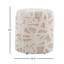 Repose-pieds de rangement 18 po en laine beige Acro avec motif texturé à poils longs