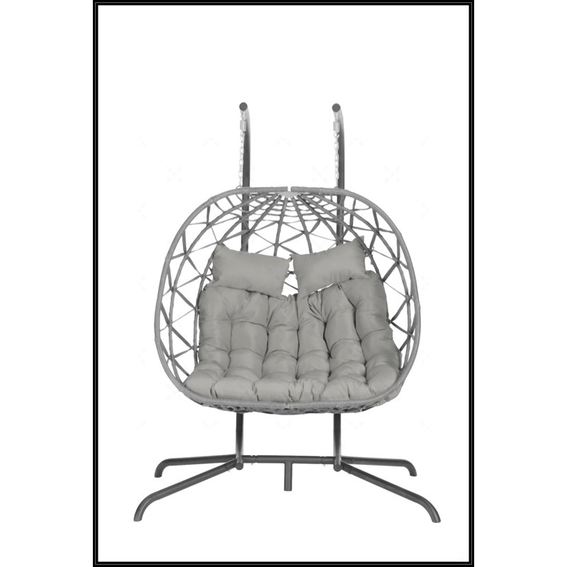Fauteuil double avec support, Gris foncé, Gris