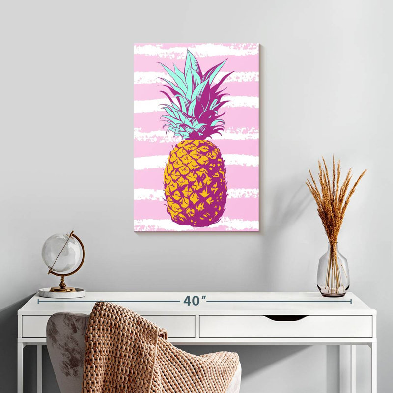 Yarlin Pastel Stripes Pineapple, 24" H x 16" W
