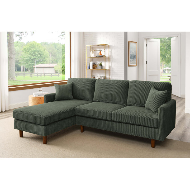 Convertible Sectional Small Sofa L-Shaped Couch Seat With Modern Linen Fabric, For Living Room, Apartment,Study And Office, 79"