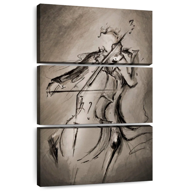 Abarca The Cellist Abstract, 74" H x 48" W