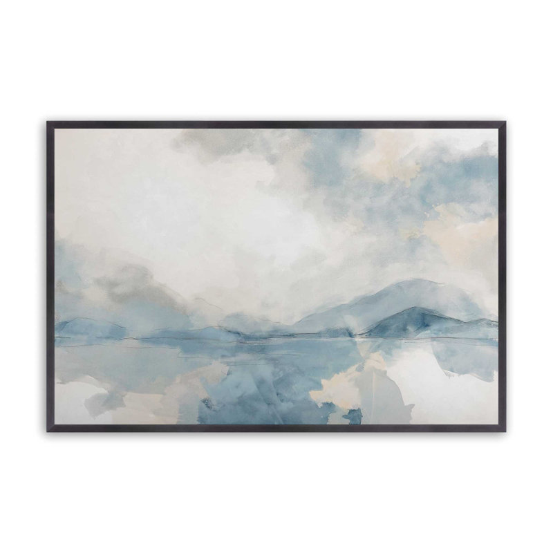 Misty Blue Reflections Print, 12.25" H x 15.25" W, Weathered Zinc