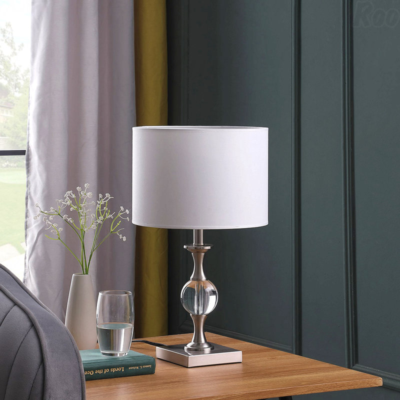Table Lamp - Metal Frame, Silver Finish
