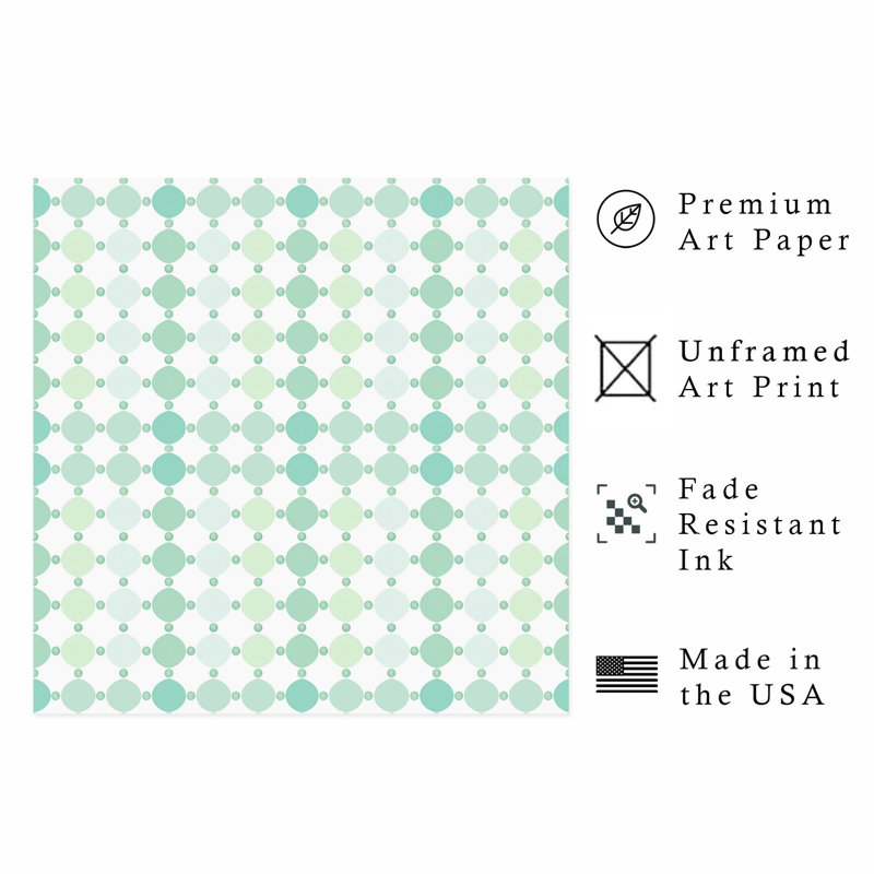 Abstract Mint Modern Unframed Art Print, 16" H x 16" W