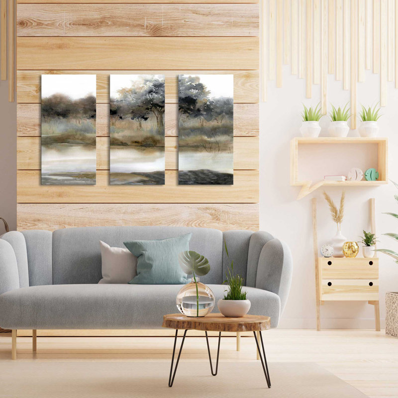 «Silent Waters II» par Carol Robinson, reproduction sur toile tendue de 3 pièces
