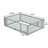 Full Size Floor Bed with High Fence Railings, with Door,6 Slats Included, Rubber Wood Floor Bed with Safety Guardrails,Grey-1669839989-1669839985