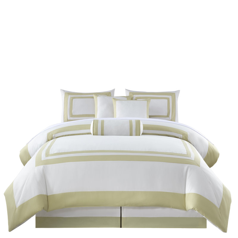 Hotel Style 7 Piece Comforter Set, Black/White, King Comforter + 6 Additional Pieces