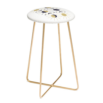 Emanuela Upholstered Counter Stool with Metal Frame