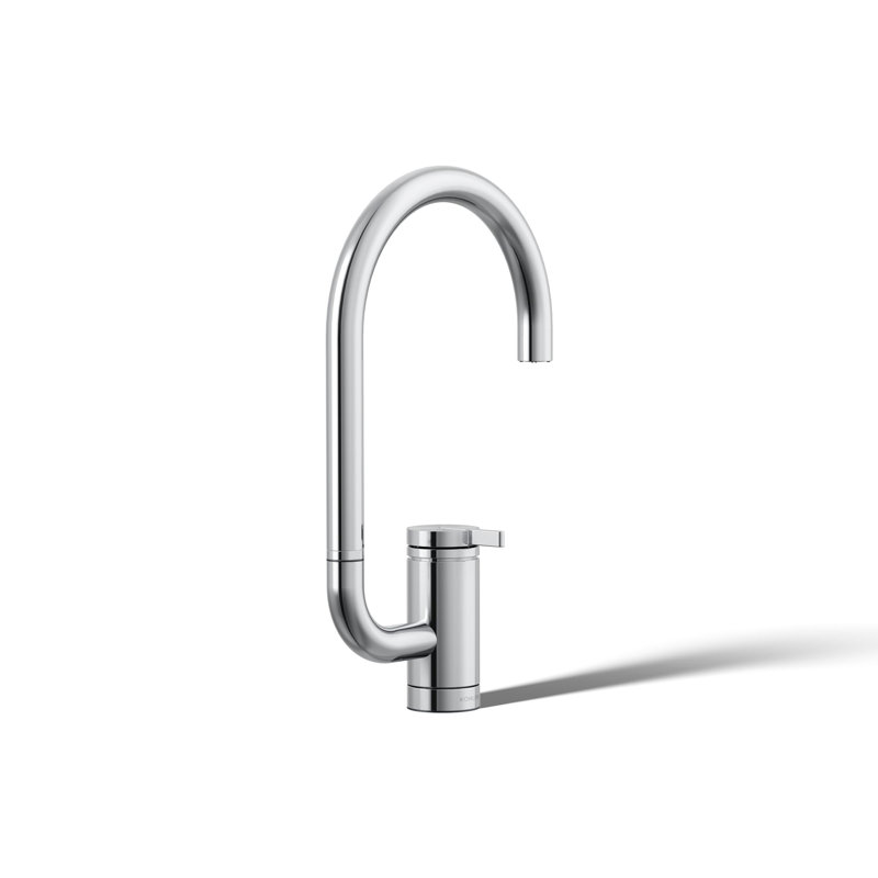 Composants Robinet de lavabo à poignée unique avec bec à portée étendue à deux fonctions, Chrome poli