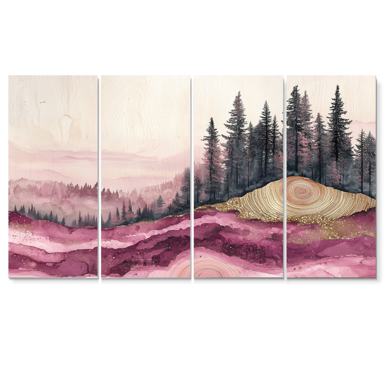 Ruby Crystal Lake Into The Pine Forest II - Lake Wall Decor - art mural maison de Lake Ho, H 28 po x l 48 po, 4