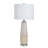 Axcell - Two-Tone Ceramic Table Lamp - Speckled Cream, Greige Finish - Brushed Silver Base - White Linen Shade
