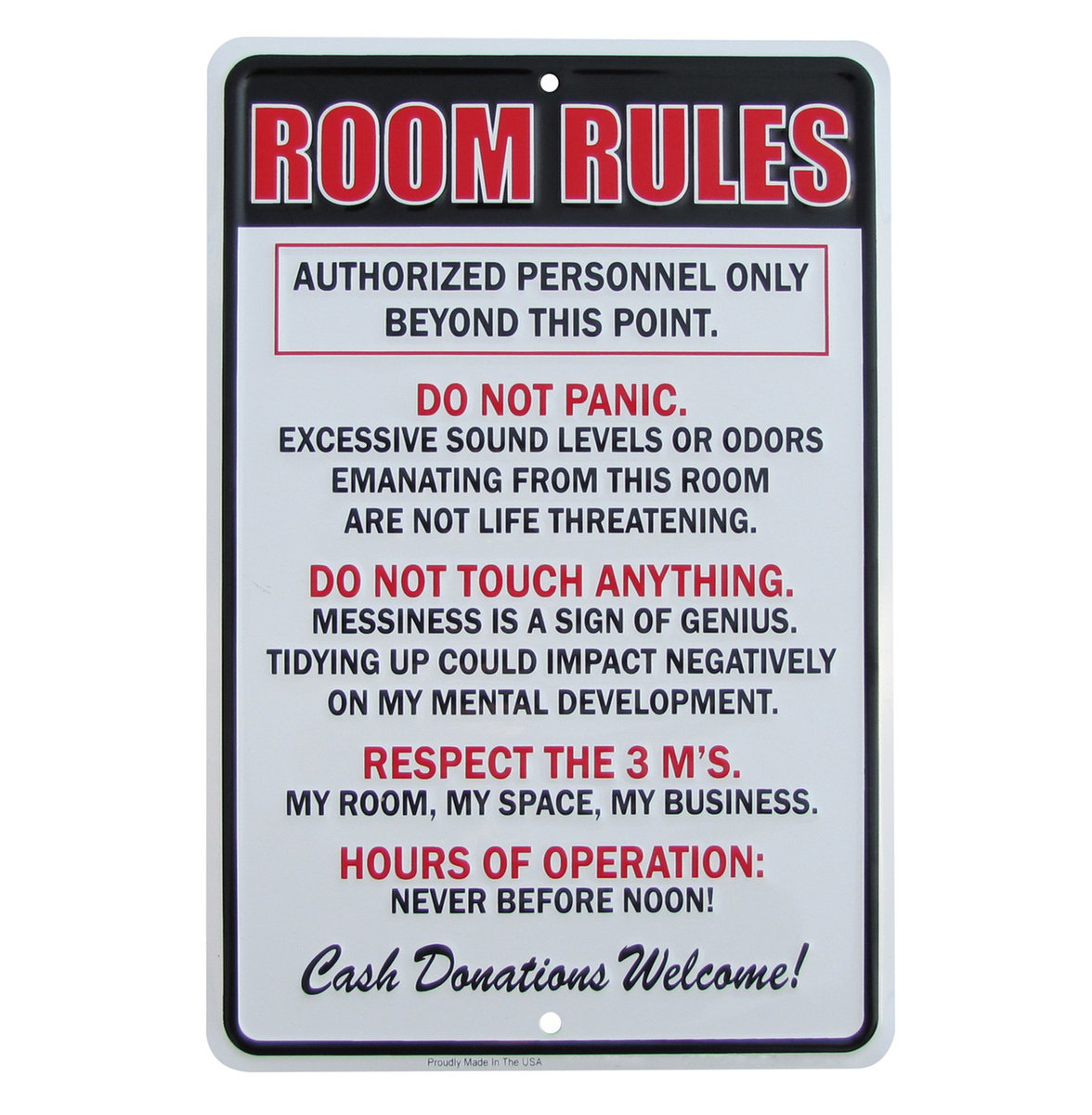 Treasure Gurus Room Rules Hours of Operation Metal Sign Funny Kids ...