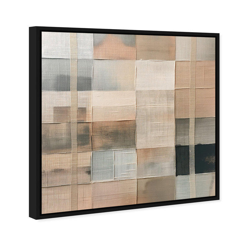 Minimalist Mesh Canvas Abstract Print by Oliver Gal, Black Frame, 12 x 12, 13"H x 13"W, Black Frame