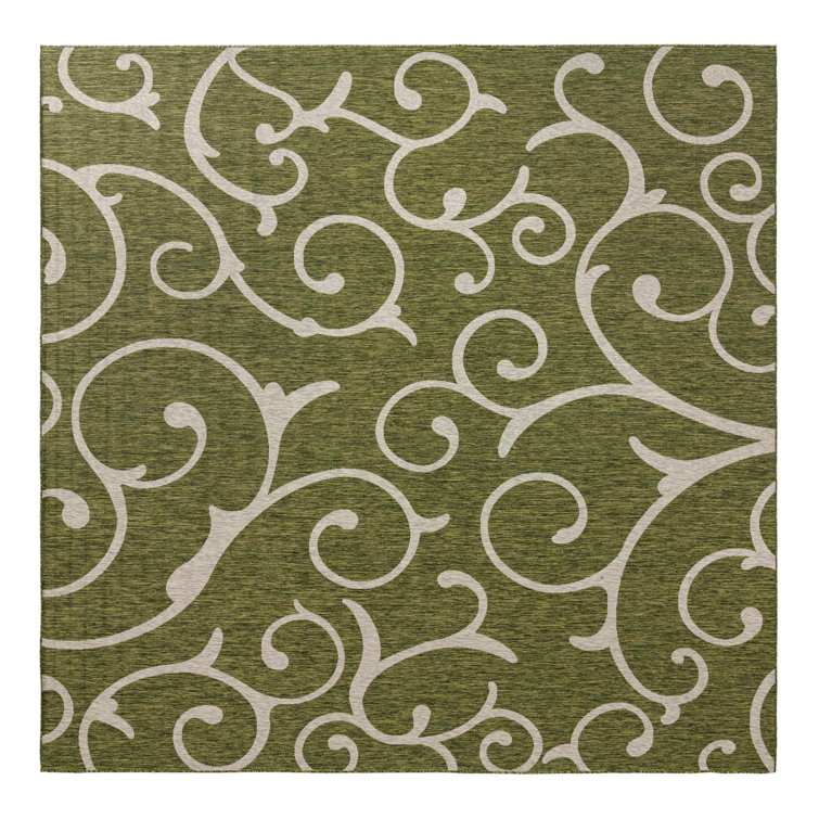 Hague Botanical Green Indoor/Outdoor Area Rug