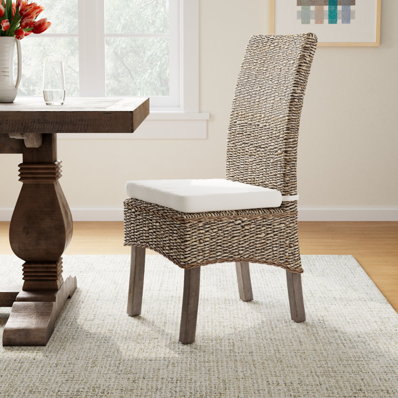Lizzie Side Chair With Cushion, Gray Wash