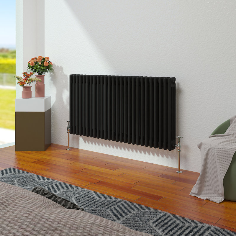 Dyson Horizontal Traditional Column Radiator Black, 60cm H x 119.2cm W x 10cm D