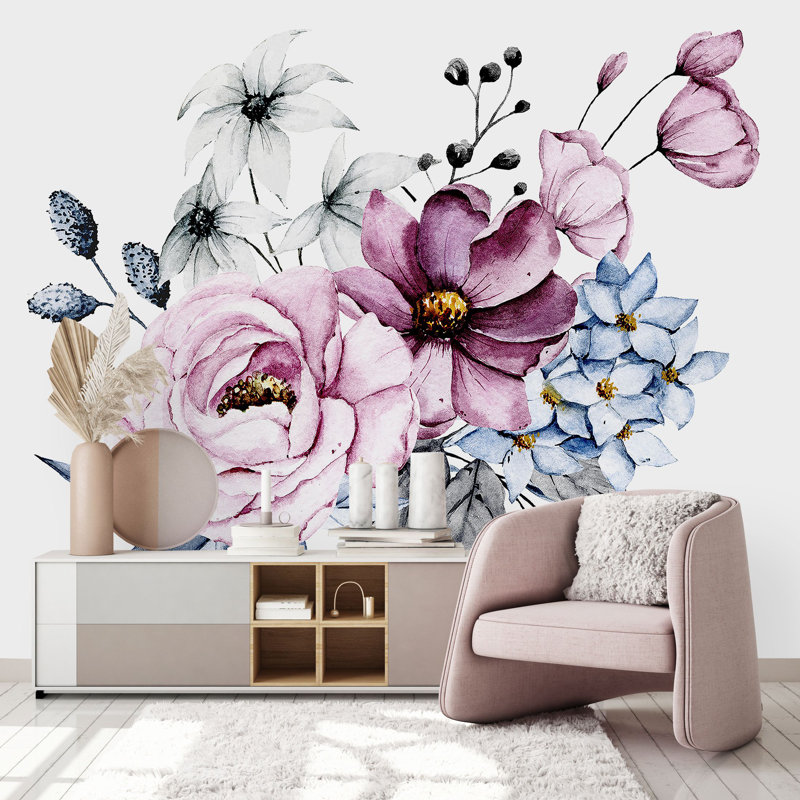 Murale fleurs, L 125 po x L 125 po