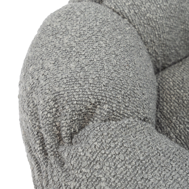 Lit rond avec coussin de siège amovible, H 5 po x l 36 po x P 36 po, Gris