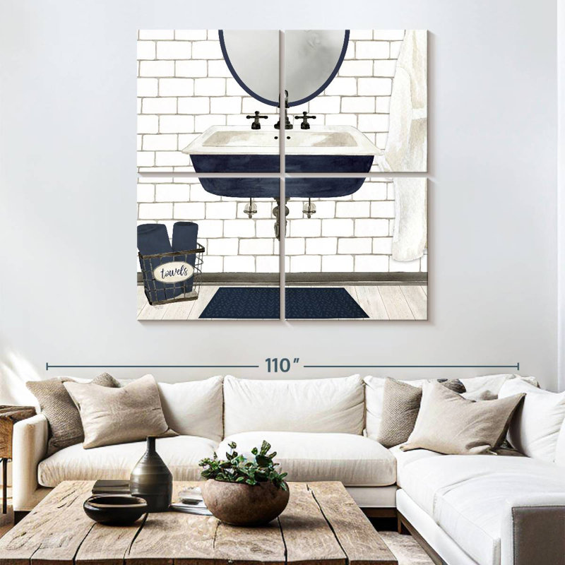 Lavabo bleu marine Kerrick Farmhouse Bath II, H 74 po x l 74 po