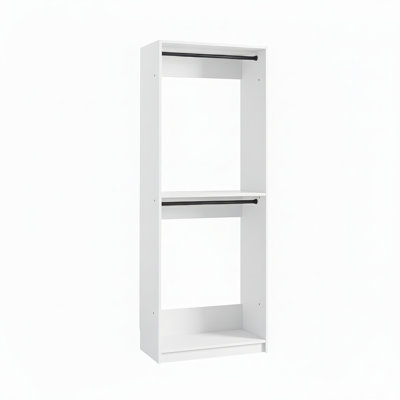Kalinikos 32" Wood Walk-in Closet with Two Rods