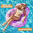 Inflatable Pool Lounger with Big Seatback, Pink