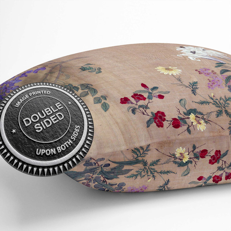 Floral Square Throw Cushion, 40cm H x 40cm W x 15cm D