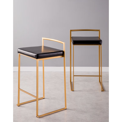 Brieon Upholstered Counter Stool with Metal Frame