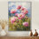 Pivoines dans la brise alpine I - pivoines, art mural