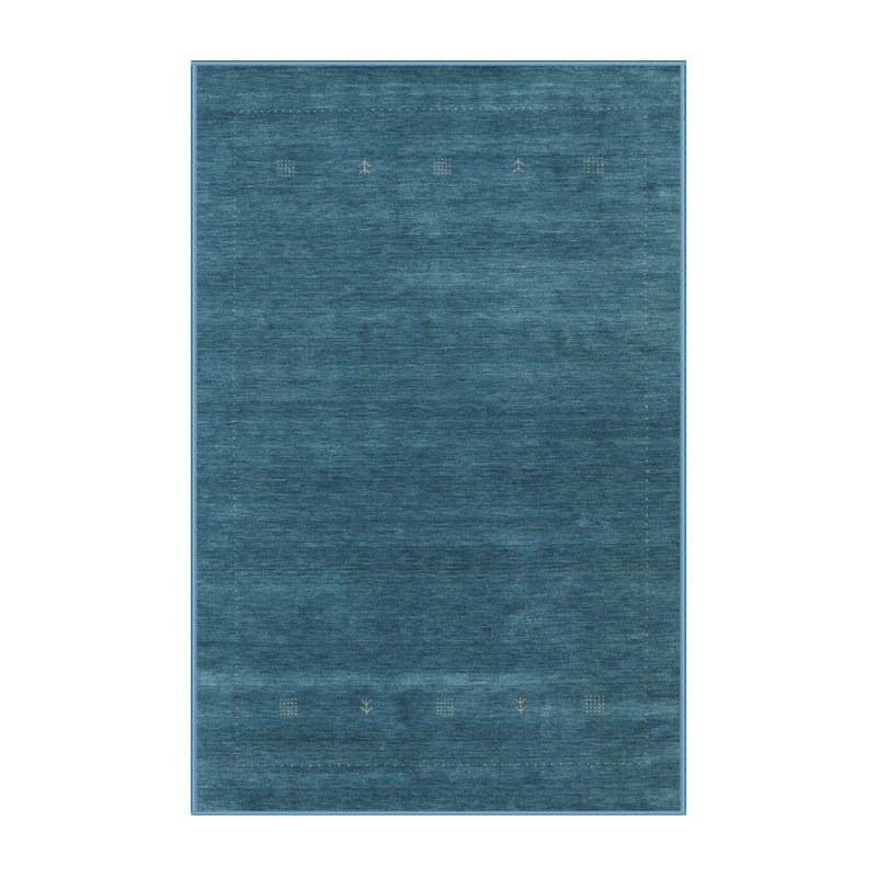 Tapis contemporain bleu, Rectangle 5 pi x 7 pi