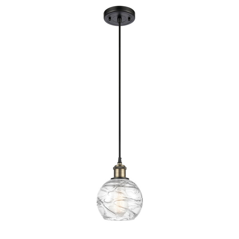 Luminaire suspendu sphère 1 lumière Aanya, Ampoule non incluse, Laiton antique noir