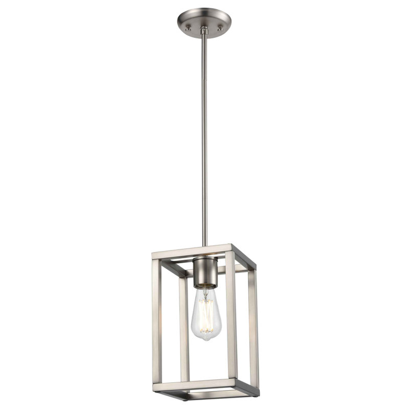 Luminaire rectangulaire simple 1 lumières Domina, Nickel