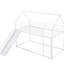 Lit superposé simple blanc avec glissade et - métal pour chambre à coucher-121020232