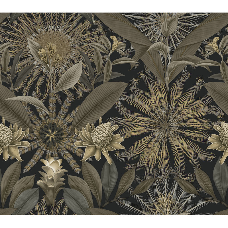 Papier peint noir enchanté Enchanted Garden, Noir