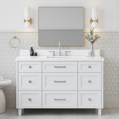 ARIEL Monroe Single Sink Bathroom Vanity with Quartz Top