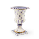 Violet Check Tabletop Pedestal Urn