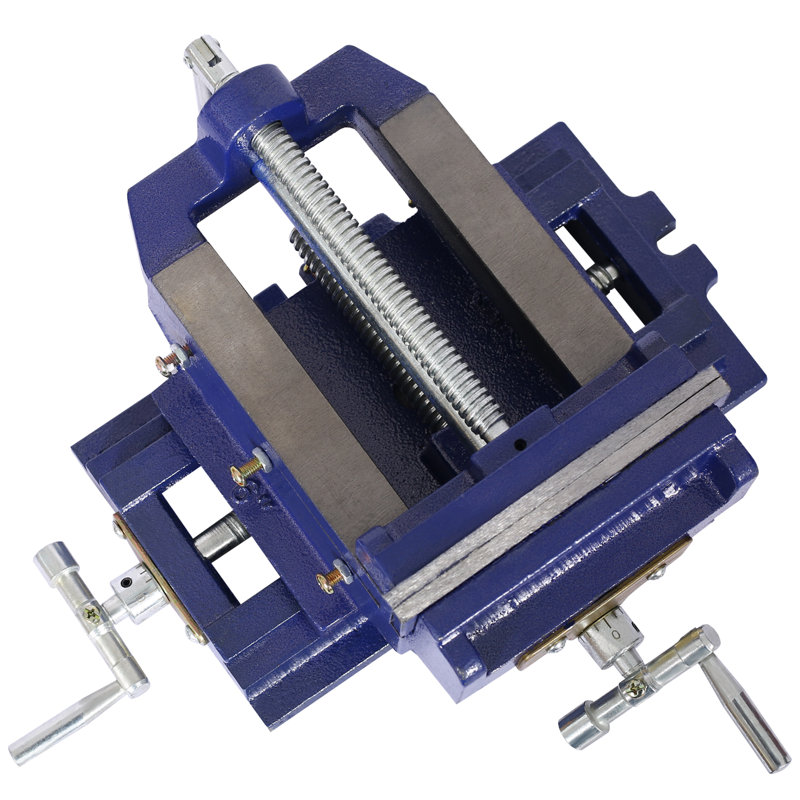Étau de perceuse à colonne à chariot transversal de 6 pouces, acier bleu, monobloc, avec réglage 2 axes X et Y pour le fraisage