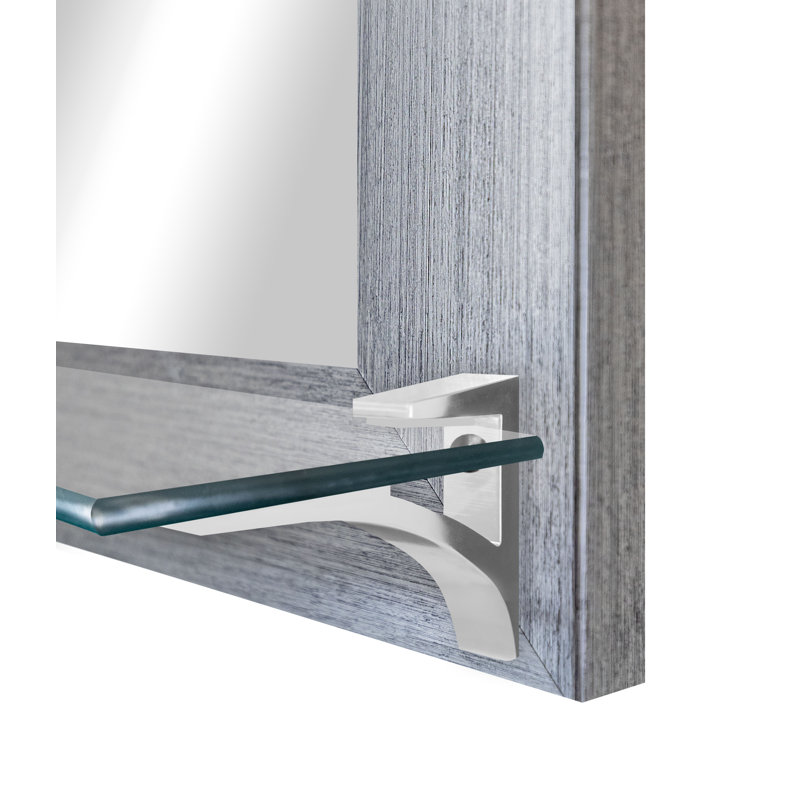 Sadonte Mirror, Silver/Brushed Nickel