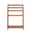 Porte-serviettes sur pied pour salle de bain, échelle à couvertures à 3 niveaux en HIPS, étagère de séchage au sol avec rangement inférieur, barre porte-serviettes de 91 cm de haut pour spa, piscine, chambre, teck-136978251
