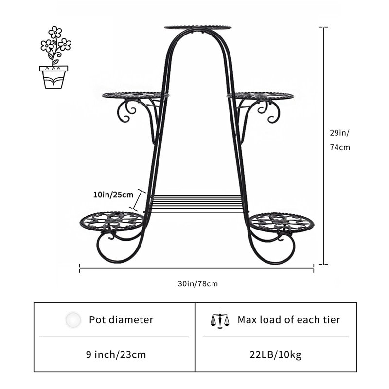 Plant Stand - Set of 6, Black