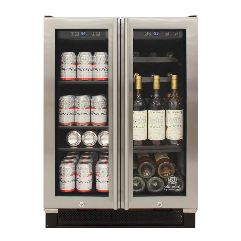 Vinotemp Dual Zone 23.62'' 21 Bottle Wine & Beverage Refrigerator