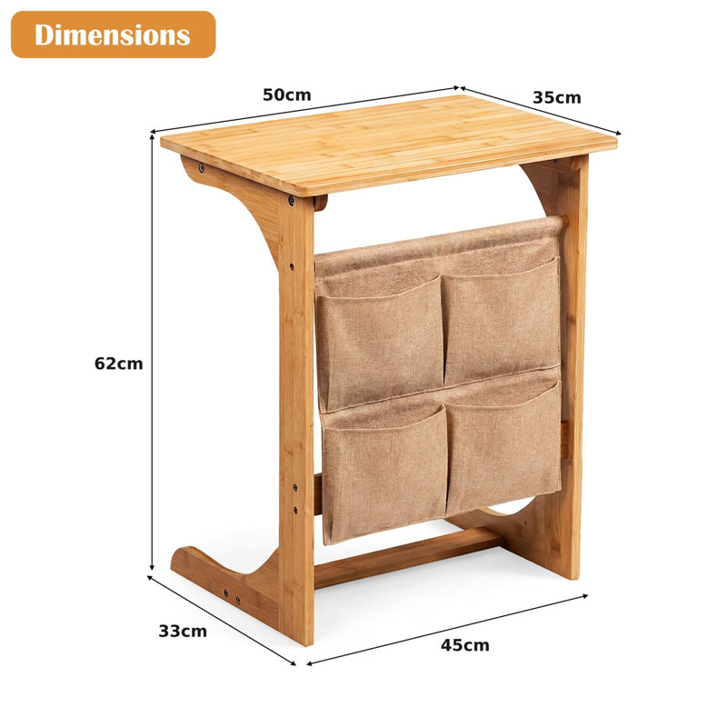 50cm W Metal Bedside Table