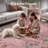     Floral Vintage Washable Pink 5X7 Area Rug with Non Slip Backing - Low Pile Durable Carpet for Living Room, Bedroom, Dining Room or Office Decor-1885595697