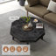 Table basse octogonale en bois avec patchwork de style campagnard 30 pouces-1704211481