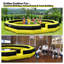 Fosse à balles GaGa 2 couches avec souffleur interne Wellcomer 22FT, terrain portatif léger pour les jeux dans la cour, les écoles et les loisirs en famille - jaune et noir-124256784-124256780