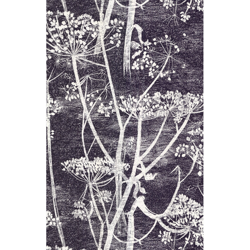 Cow Parsley Floral Wallpaper Roll, White/Black