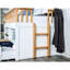Lit capitaine simple de style transitionnel avec lit gigogne, blanc et chêne, bois massif, tablettes de bibliothèque côté d'ingénierie
