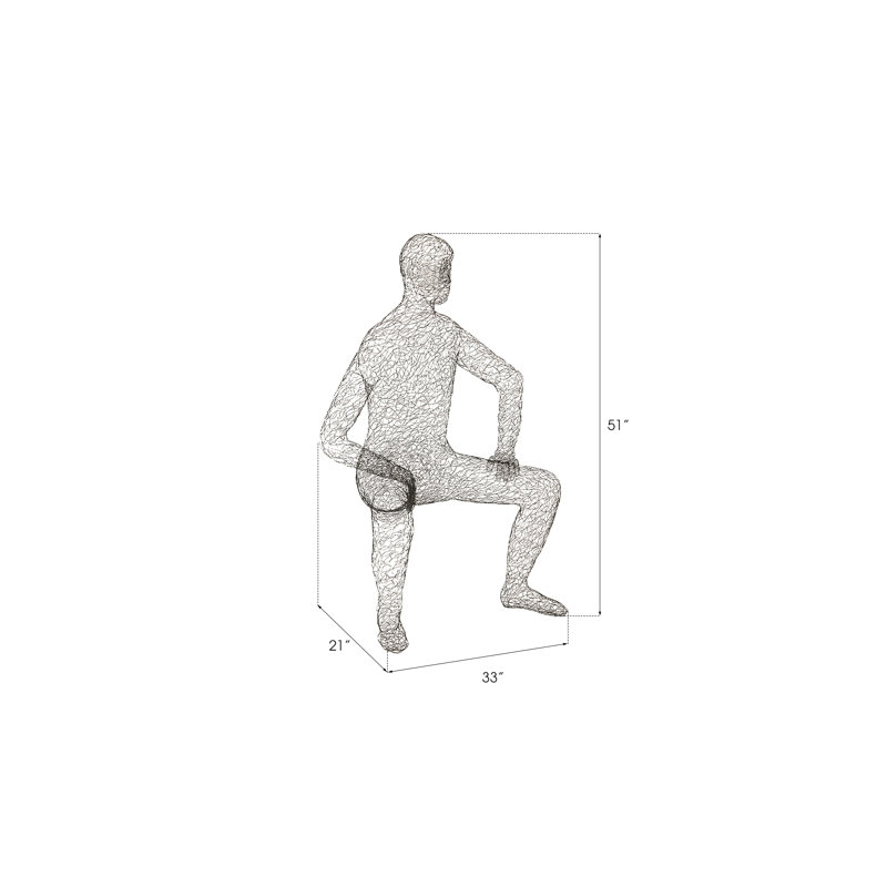Crazy Wire Lounging Male Statue