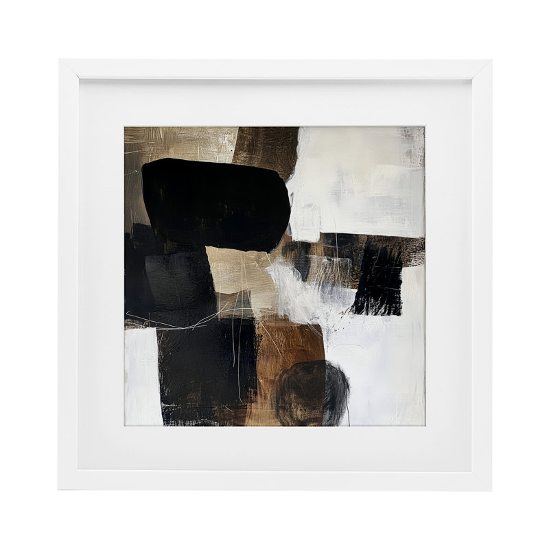 Earthly Hues Abstract Design, reproduction encadrée sous verre, design par Petal Prints Design, H 16 po x l 16 po