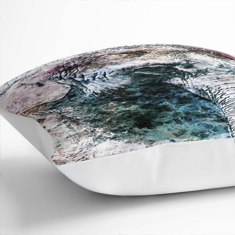 Abstract Square Throw Cushion, 40cm H x 40cm W x 15cm D, White
